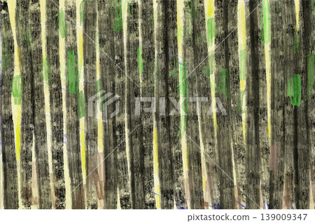Abstract forest vector illustration in contemporary painting style. Tree Background with Painted Birches. Modern Contemporary Vertical Stripes Texture in Green Yellow and Brown. Abstract forest vector illustration in contemporary painting style. Tree Background with Painted Birches. Modern Contemporary Vertical Stripes Texture in Green Yellow and Brown. 139009347