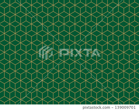 A background of overlapping hexagons in dark green and counterfeit gold. A background of overlapping hexagons in dark green and counterfeit gold. 139009701