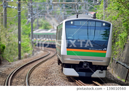 Tokaido Main Line, Nebukawa - Hayakawa, JR East, E233 series 3000 series, U229 formation (Oyama) Tokaido Main Line, Nebukawa - Hayakawa, JR East, E233 series 3000 series, U229 formation (Oyama) 139010560