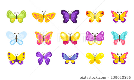 Colorful Butterfly Set Cute Collection Colorful Butterfly Set Cute Collection 139010596