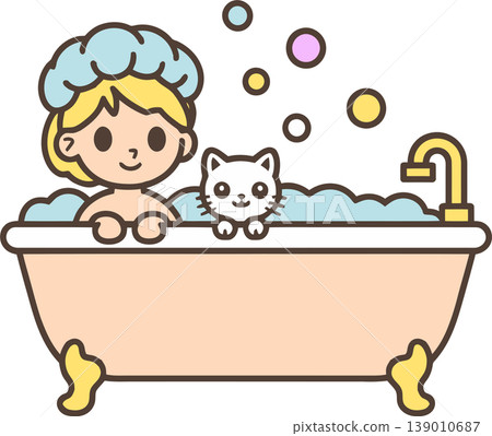bath, bathtub, cat 139010687