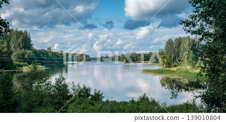 Beautiful forest lake in Russia. 139010804