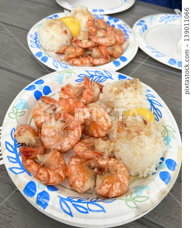 Garlic shrimp plate lunch, a specialty of Hawaii's North Shore. Garlic shrimp plate lunch, a specialty of Hawaii's North Shore. 139011066