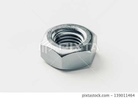 Close-Up of a Metal Hex Nut on White Background Close-Up of a Metal Hex Nut on White Background 139011464