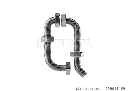 Creative Arrangement of Metal Bolts and Nuts 139011469