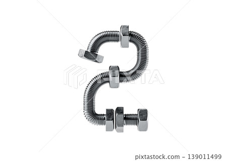 Creative Arrangement of Metal Bolts and Nuts 139011499