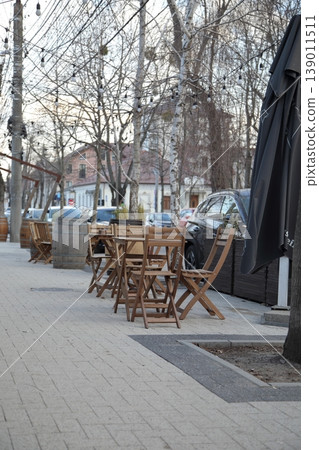 An outdoor cafe in early spring. An outdoor cafe in early spring. 139011511