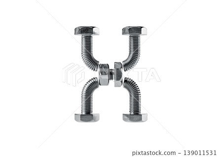 Creative Arrangement of Metal Bolts and Nuts 139011531