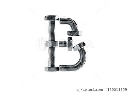 Creative Arrangement of Metal Bolts and Nuts 139011569
