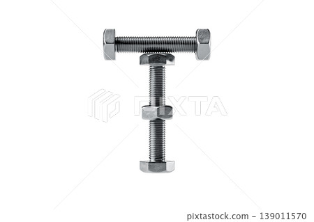 Creative Arrangement of Metal Bolts and Nuts 139011570