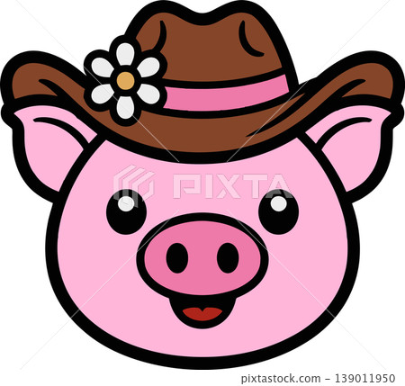pig, hat, cartoon 139011950