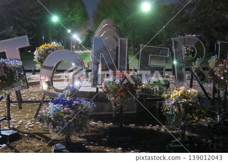 夜幕降臨,燈光亮起前的託內裡公園。 夜幕降臨,燈光亮起前的託內裡公園。 139012043