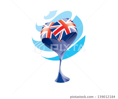 Floral emblem of the British flag in the form of a heart 139012184