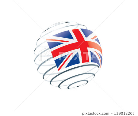 British flag on an abstract globe 139012205