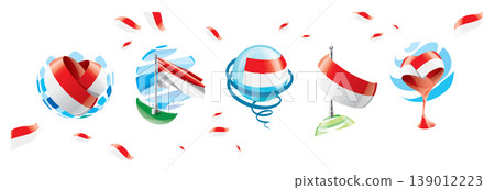 Vector set of the Indonesian flag in various creative designs Vector set of the Indonesian flag in various creative designs 139012223