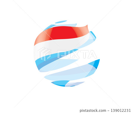 Flat of patriotic globe featuring waving Indonesian flag design Flat of patriotic globe featuring waving Indonesian flag design 139012231