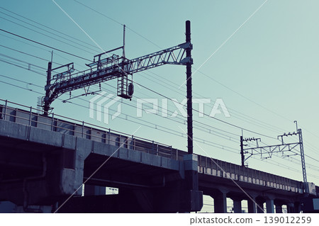Railway overhead wire Railway overhead wire 139012259