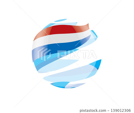 Flat of patriotic globe featuring waving Netherlandish flag design Flat of patriotic globe featuring waving Netherlandish flag design 139012306