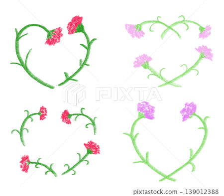 Cute hand-painted floral frame set Cute hand-painted floral frame set 139012388