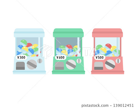 Capsule toys/gachapon (capsule toys) illustration sets priced at 300 yen, 400 yen, and 500 yen. Capsule toys/gachapon (capsule toys) illustration sets priced at 300 yen, 400 yen, and 500 yen. 139012451