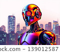 1950s-style retrofuturistic robot illustration 1950s-style retrofuturistic robot illustration 139012587