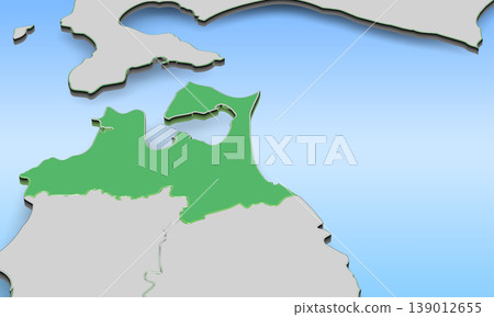 The map of Aomori Prefecture has a light blue gradient background and is a graphic material (CG production) on the left. 139012655