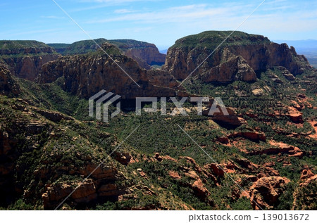 Aerial View Red Rock Country surrounding Sedona Arizona Aerial View Red Rock Country surrounding Sedona Arizona 139013672