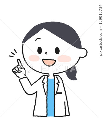 一幅插圖,描繪了一位身穿白大褂的女士正在指著某個地方進行講解。 一幅插圖,描繪了一位身穿白大褂的女士正在指著某個地方進行講解。 139013734