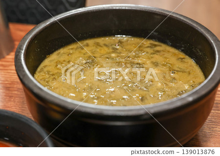 delicious authentic korean eel soup with healthy ingredients 139013876