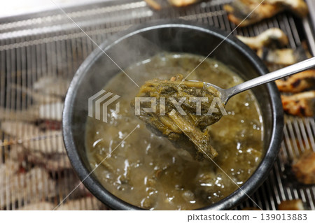 delicious authentic korean eel soup with healthy ingredients 139013883