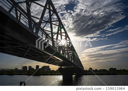 The Edogawa River flowing through Kōnodai, as seen from the Keisei Main Line railway bridge. The Edogawa River flowing through Kōnodai, as seen from the Keisei Main Line railway bridge. 139013964