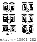 Cartoon eyes graphic for facial expression, emotional, character and illustration 139014282