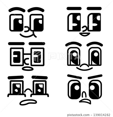 Cartoon eyes graphic for facial expression, emotional, character and illustration Cartoon eyes graphic for facial expression, emotional, character and illustration 139014282