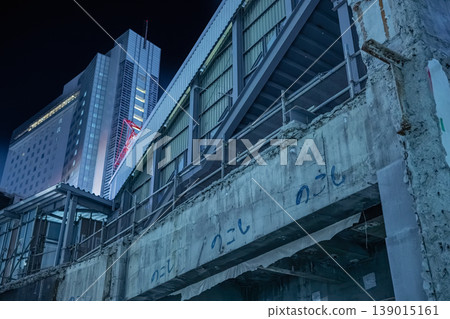 Shibuya at night: Demolition site at Shibuya Station Shibuya at night: Demolition site at Shibuya Station 139015161