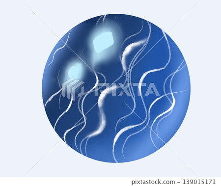 A stylized hand-drawn blue realistic eye isolated on a light background. A stylized hand-drawn blue realistic eye isolated on a light background. 139015171