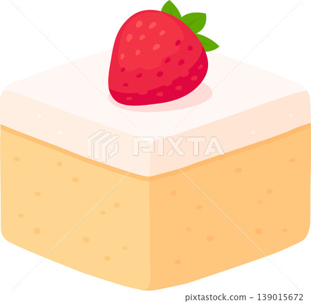Tres leches cake illustration with strawberry Tres leches cake illustration with strawberry 139015672