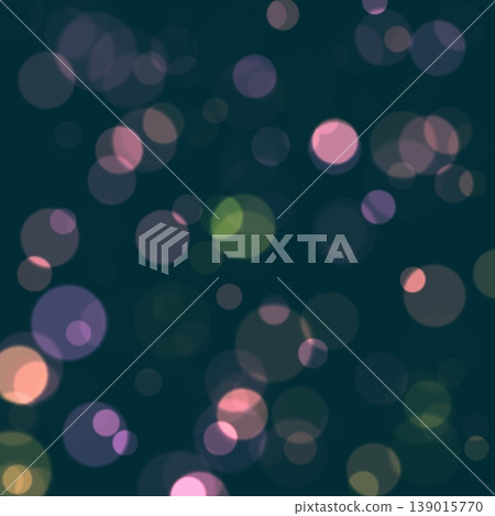 An abstract bokeh background with soft colorful light circles on a dark teal backdrop. An abstract bokeh background with soft colorful light circles on a dark teal backdrop. 139015770