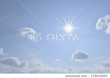 藍天白雲，陽光直射，自由空間影像 139016004