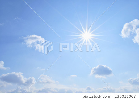藍天白雲，陽光直射，自由空間影像 139016008