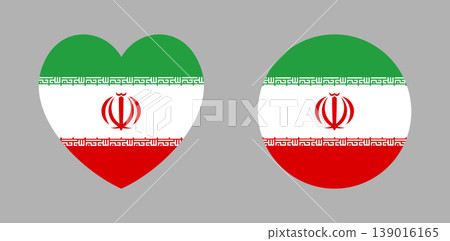 National Flag of Iran circle, heart icon, sticker. Iran flag round, heart symbol, button. Set of flag banner, badge, background. National flag sign of Iran. National Flag of Iran circle, heart icon, sticker. Iran flag round, heart symbol, button. Set of flag banner, badge, background. National flag sign of Iran. 139016165