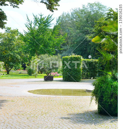 Scenic Landscape Architecture in a Sunny City Park Scenic Landscape Architecture in a Sunny City Park 139016285