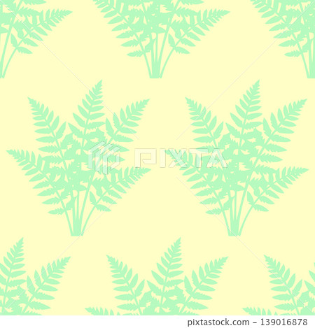 Fern Leaves Seamless Pattern in Pastel Green 139016878
