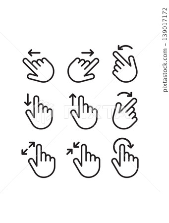 Universal Touch Screen Hand Gestures and Mobile Navigation Icon Set Universal Touch Screen Hand Gestures and Mobile Navigation Icon Set 139017172