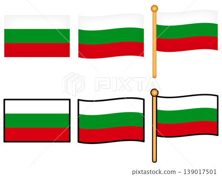 Bulgarian flag illustration set Bulgarian flag illustration set 139017501