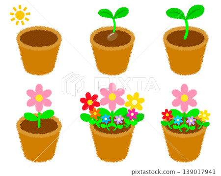 盆栽植物、植物和花卉插圖集 4 139017941