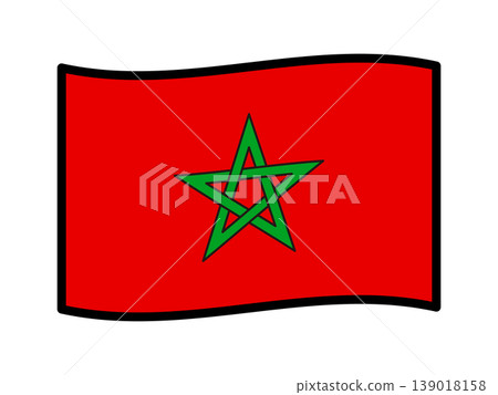 Illustration material of the Moroccan flag 3 Illustration material of the Moroccan flag 3 139018158
