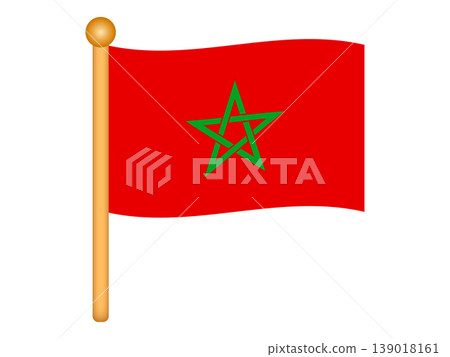 Illustration material 2 of a waving Moroccan flag 139018161