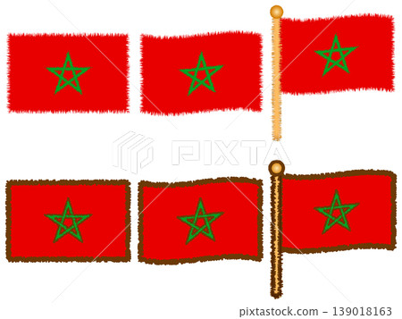 Moroccan flag illustration set 2 Moroccan flag illustration set 2 139018163