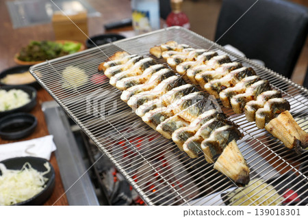 delicious authentic korean charcoal grilled eel 139018301