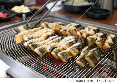 delicious authentic korean charcoal grilled eel delicious authentic korean charcoal grilled eel 139018328